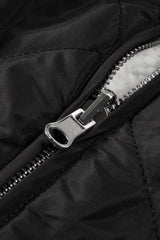 Black Fleece Lined Quilted Zip up Vest Coat From MsDressly