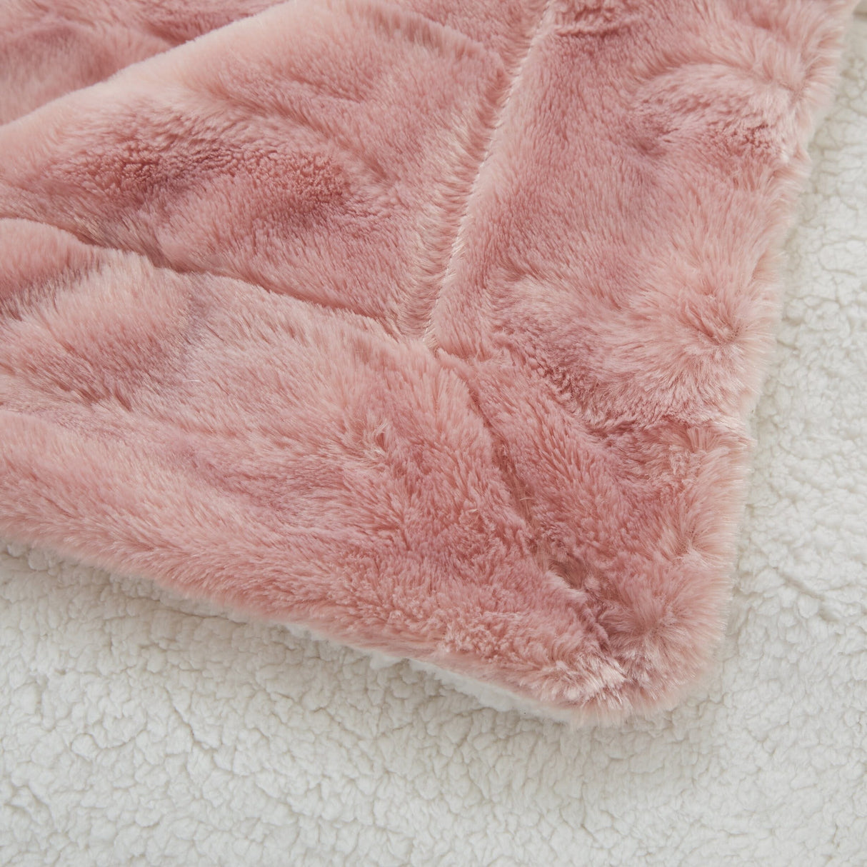 Tache Faux Fur Dusty Rose Gold Pink Throw Blanket (#7) from Tache Home Fashion