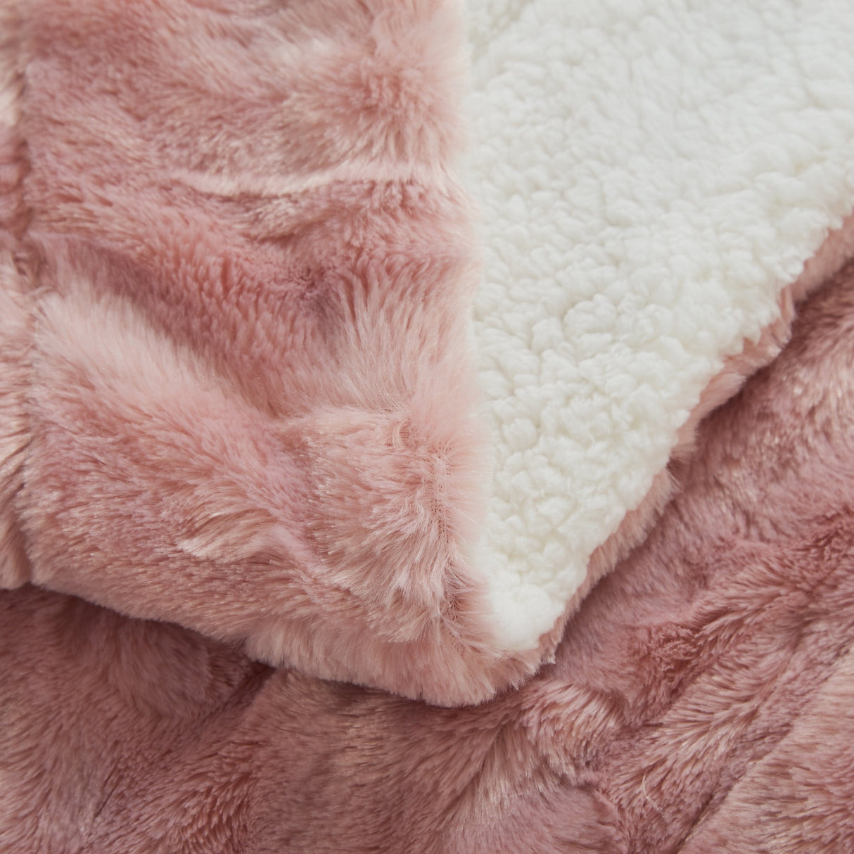 Tache Faux Fur Dusty Rose Gold Pink Throw Blanket (#7) from Tache Home Fashion