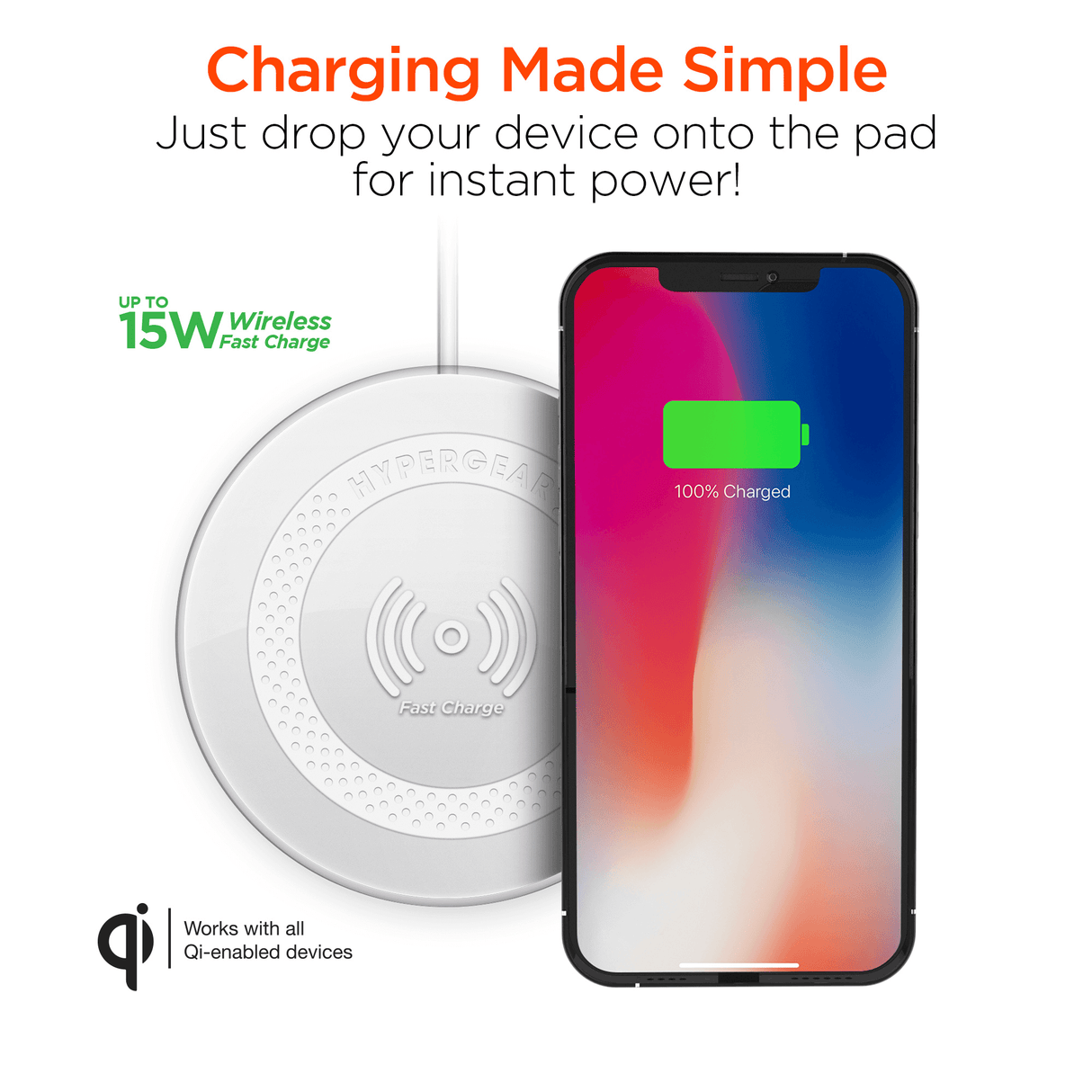 HyperGear ChargePad Pro 15W Wireless Fast Charger USB-C from Jupiter Gear Home