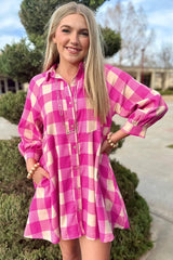 A-Line Plaid Mini Dress from MsDressly