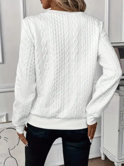 Texture Half Zip Long Sleeve Sweatshirt from Enfance-Heureuse