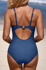 Scalloped V Neck Cut Out Monokini Swimwear from My Pampered Life Seattle