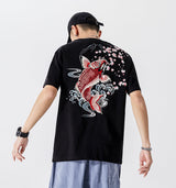 Dancing Fish Embroidery Tee from Niepce Inc
