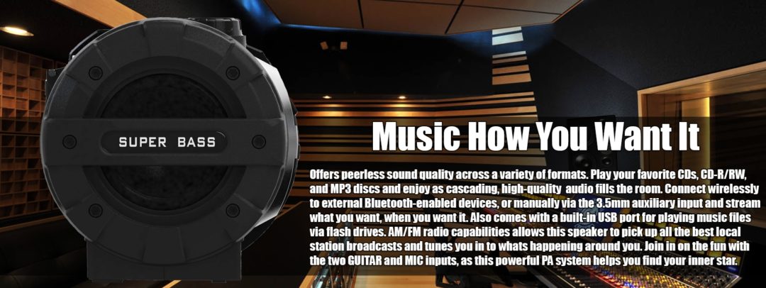 Naxa MP3 & CD Bass Reflex Boombox & PA System with Bluetooth (NPB-262) from Jupiter Gear Home