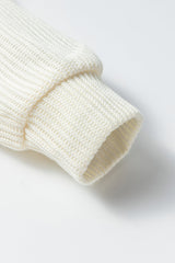 Beige Contrast Knit Patchwork Hooded Functional Coat From MsDressly