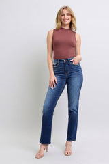 Judy Blue Full Size Washed Straight Leg Jeans with Pockets from Enfance-Heureuse