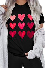 Black Valentine's Day Heart T-Shirts from MsDressly