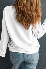 Beige Sequin Cheetah O Neck Drop Shoulder Sweatshirt from MsDressly