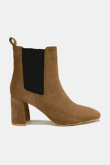 Beast Fashion Faux Suede Block Heel Chelsea Boots with Elastic Side Panel from My Pampered Life Seattle