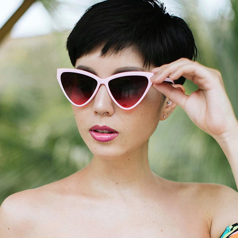 Women's Oversize High Tipped Color Tone Cat Eye Sunglasses C739 from zeroUV