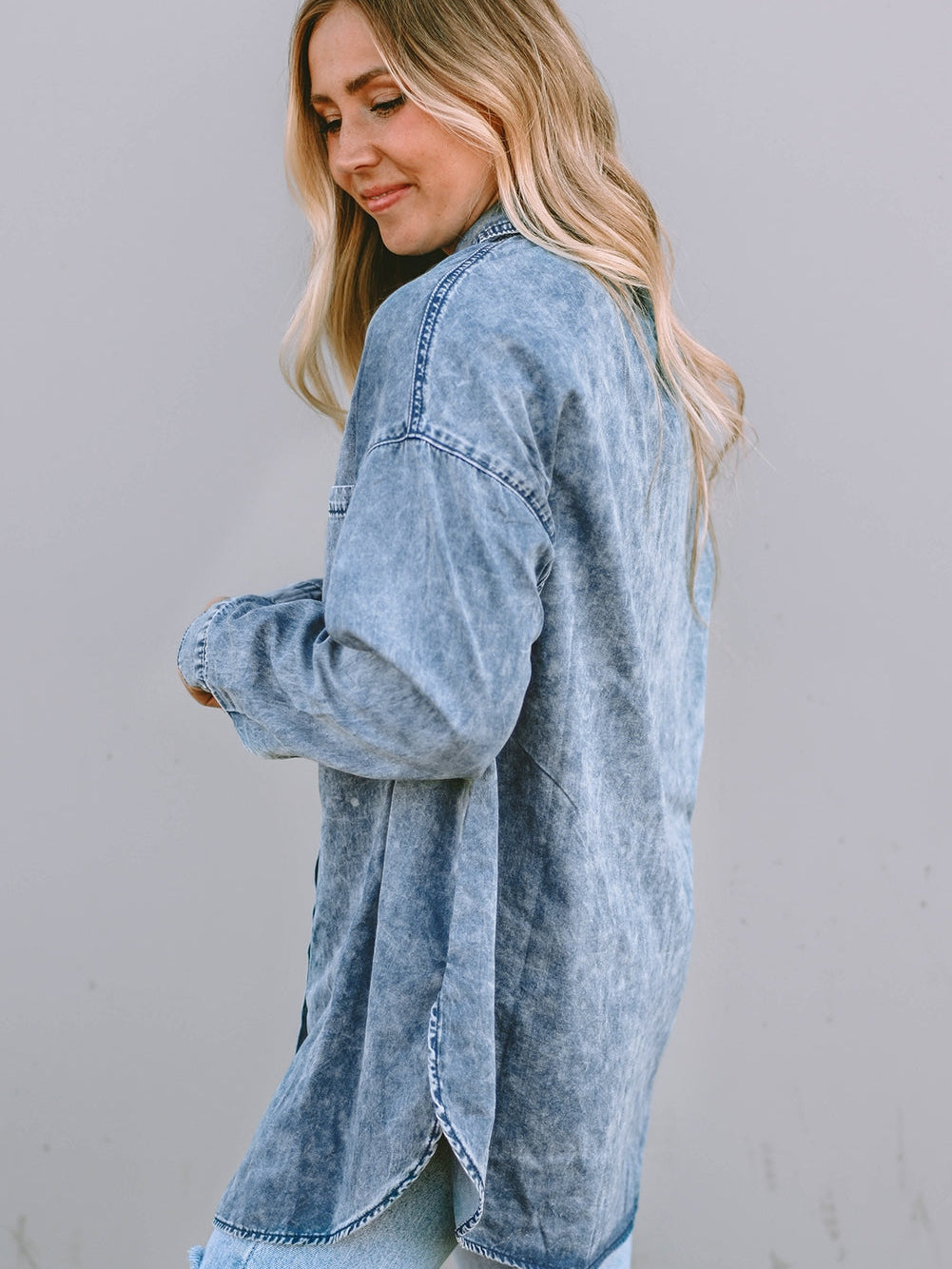Acid Wash Denim Shirt Dress from MsDressly