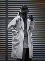 J36 Grey Urban Trench Coat with Hoodie from Niepce Inc