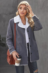 Casual Denim Coat with Plush Lining from MsDressly