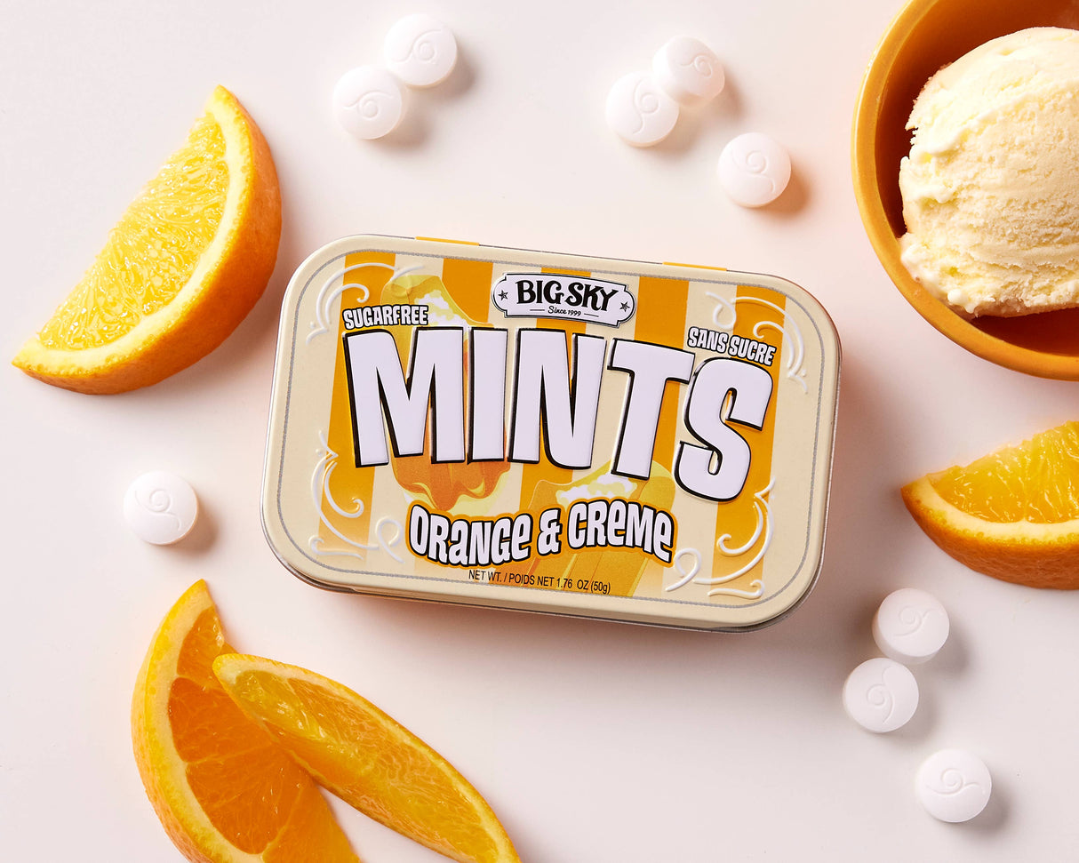 Big Sky Mints - Orange & Crème (50g) 6Pack from PETEZ POP WHOLESALE