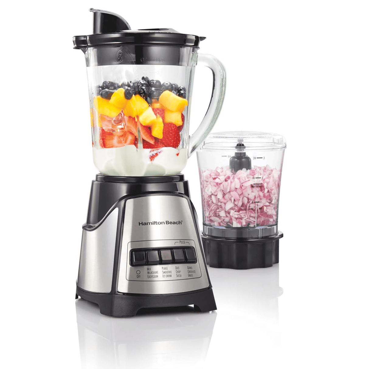 Hamilton Beach Power Elite Glass Jar Blender and Food Chopper Combo from Jupiter Gear Home