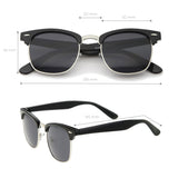 Classic Square Neutral Colored Lenses Horn Rimmed Sunglasses C771 from zeroUV