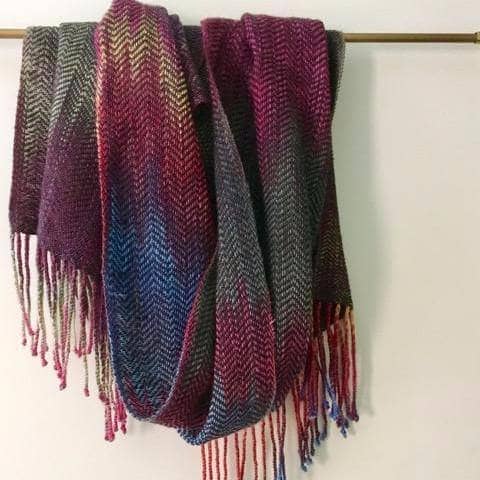 Cabito Wool Color Pool Woven Scarf Pattern from Darn Good Yarn