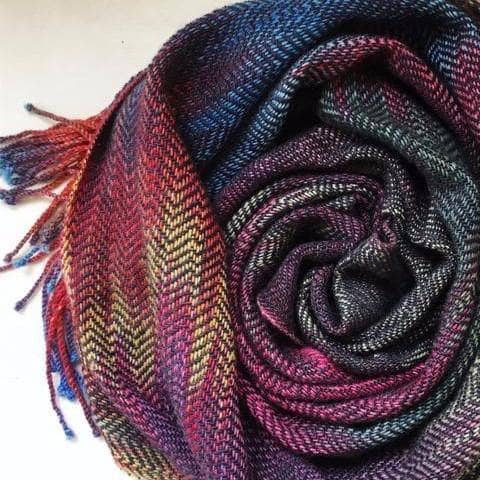 Cabito Wool Color Pool Woven Scarf Pattern from Darn Good Yarn