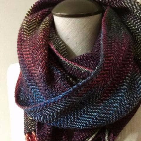 Cabito Wool Color Pool Woven Scarf Pattern from Darn Good Yarn
