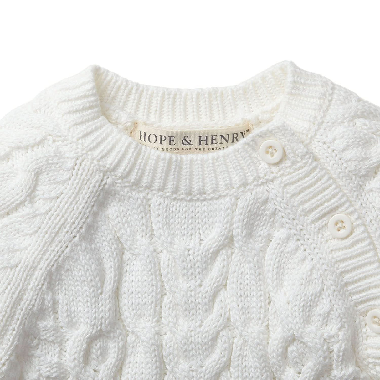 Organic Cable Knit Sweater Romper from Hope & Henry