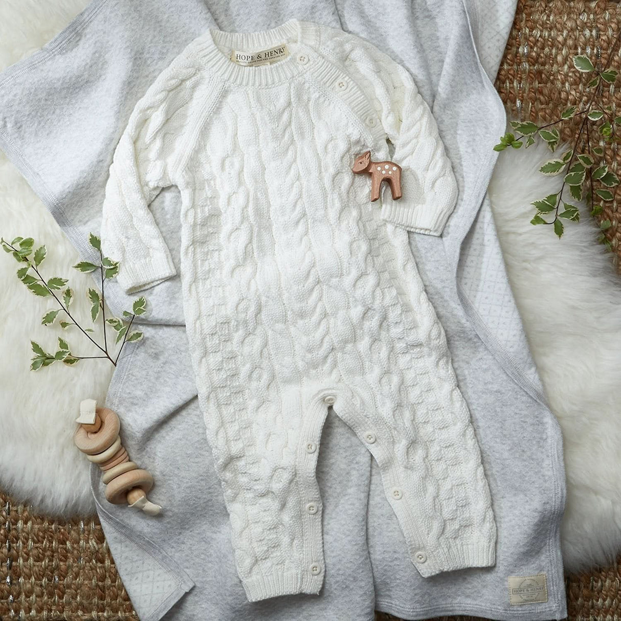 Organic Cable Knit Sweater Romper from Hope & Henry