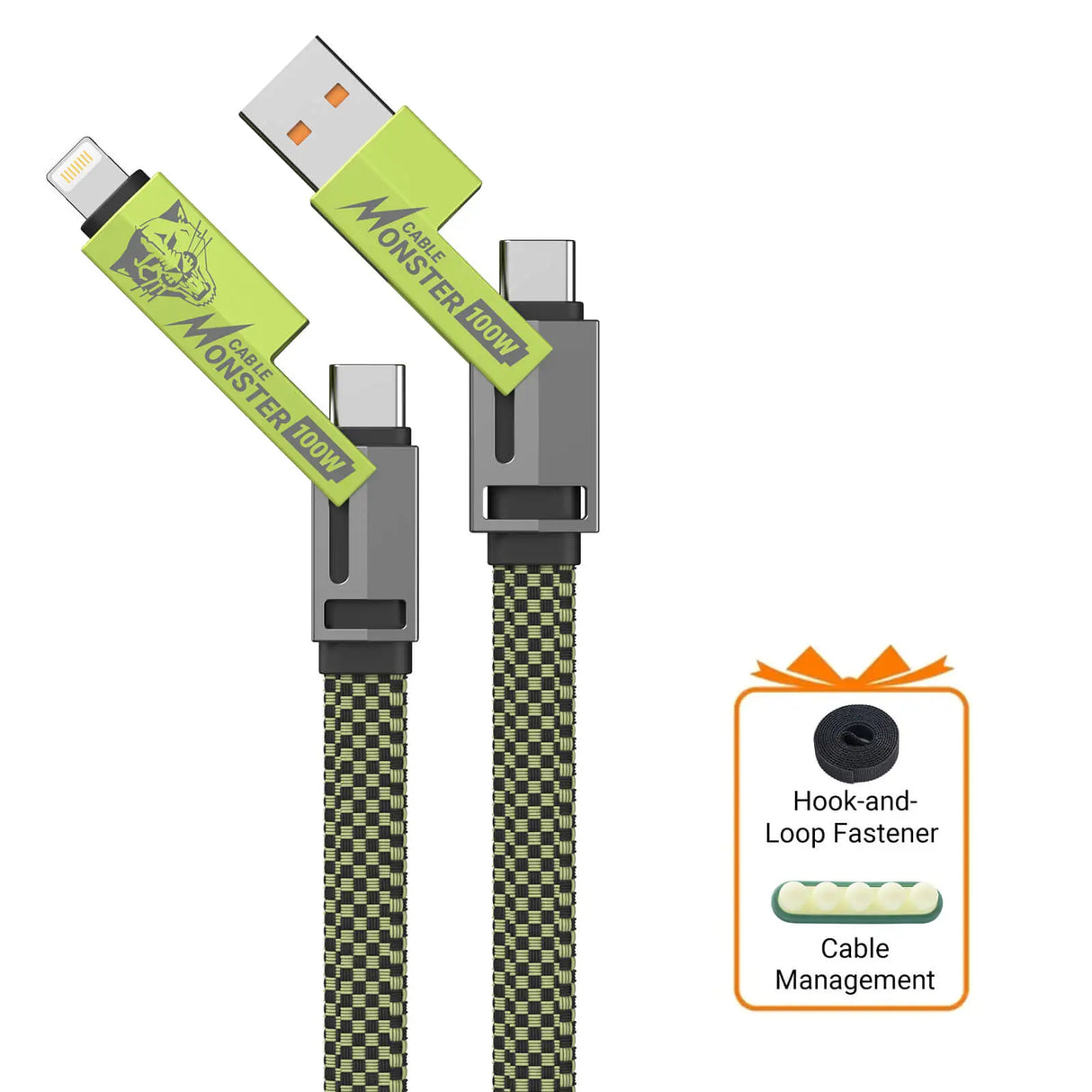 xCool Cable Monster 4-in-1 100W USB-C Charging Cable with Interchangeable Connectors from Cool Gadget