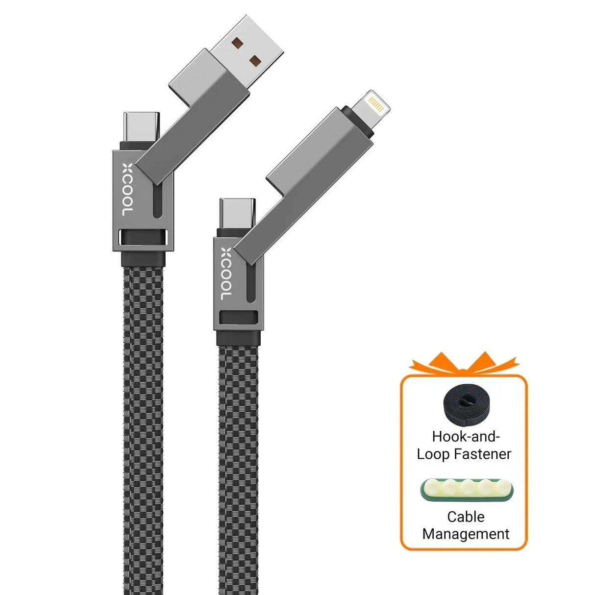 xCool Cable Monster 4-in-1 100W USB-C Charging Cable with Interchangeable Connectors from Cool Gadget
