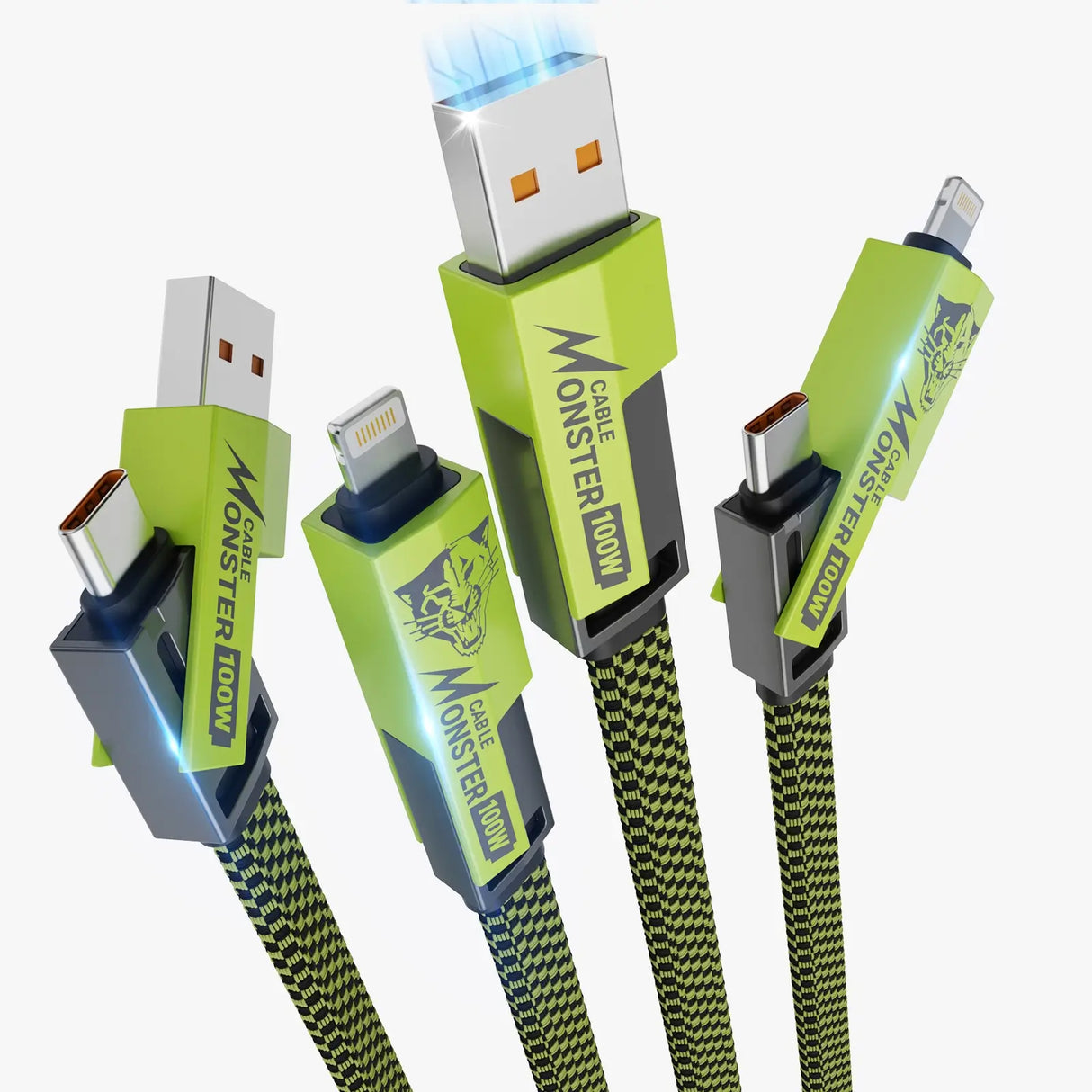 xCool Cable Monster 4-in-1 100W USB-C Charging Cable with Interchangeable Connectors from Cool Gadget