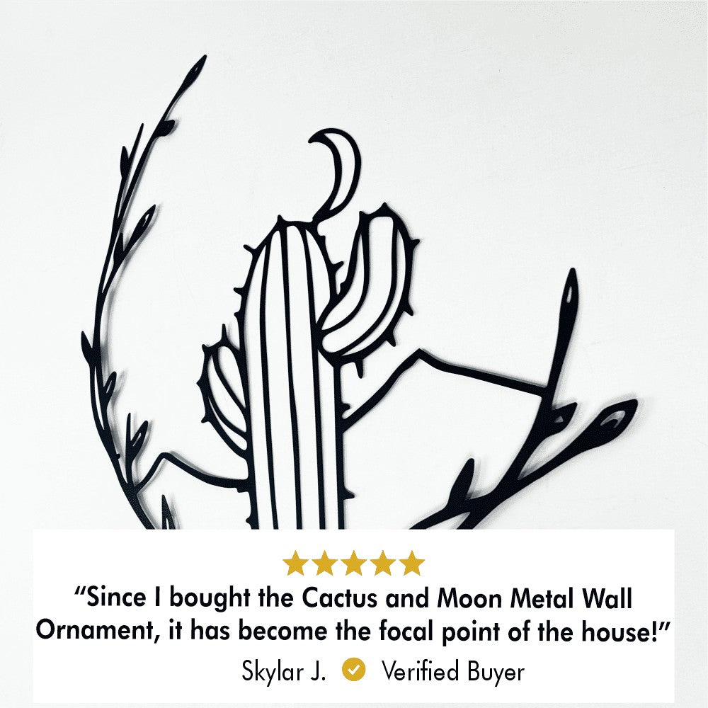 Cactus and Moon Metal Wall Decor from VITAHOME DESIGN LLC