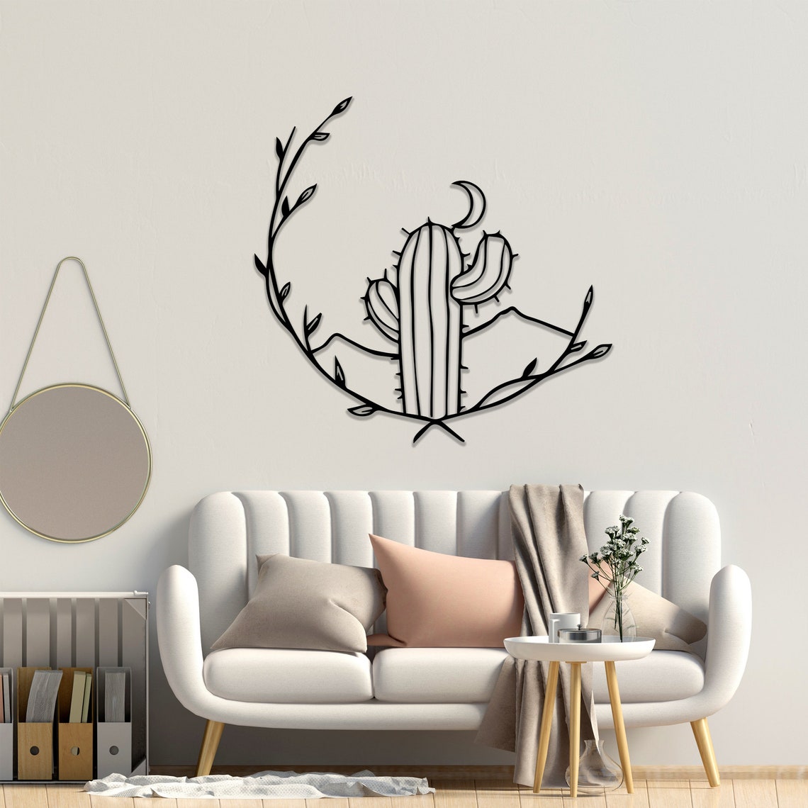 Cactus and Moon Metal Wall Decor from VITAHOME DESIGN LLC