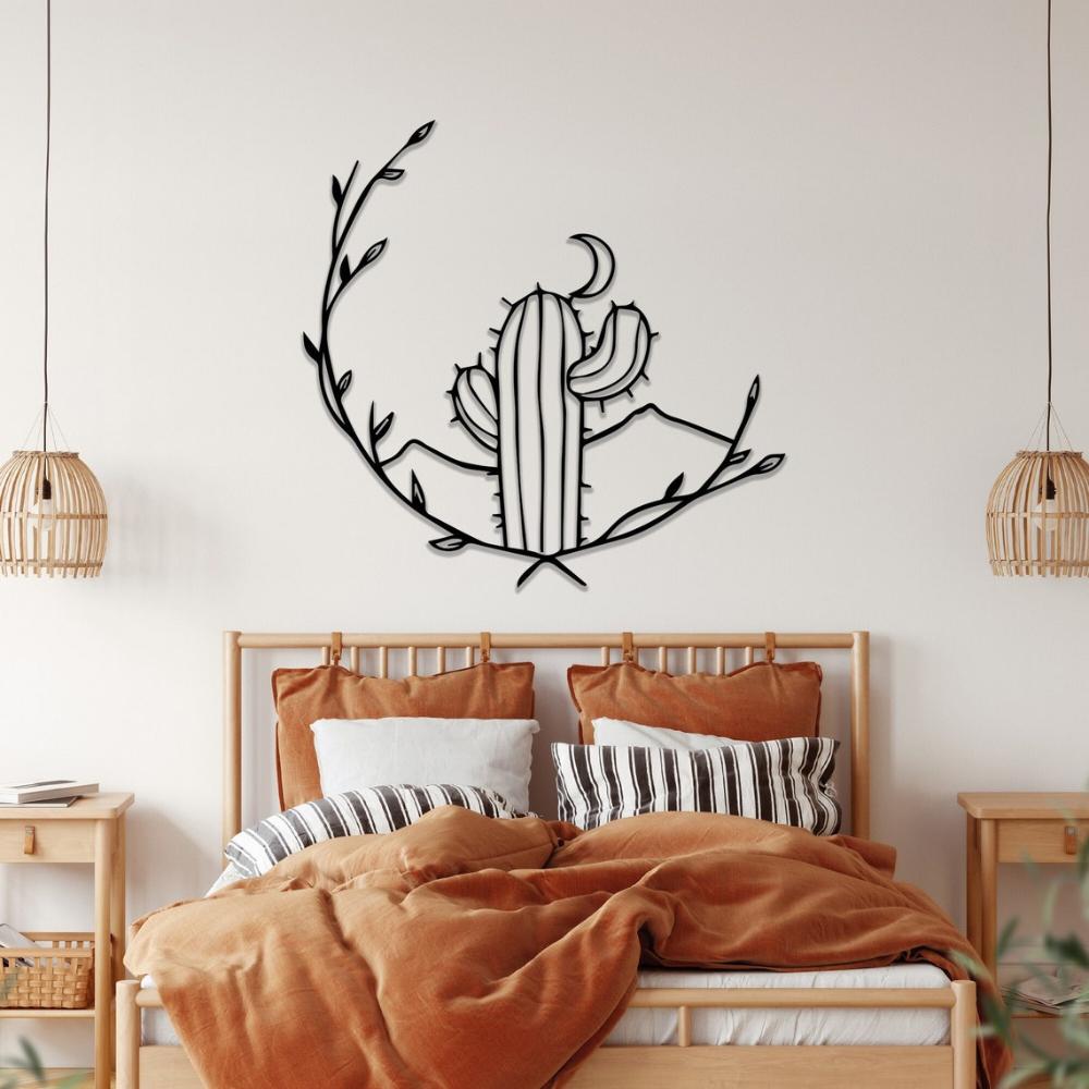 Cactus and Moon Metal Wall Decor from VITAHOME DESIGN LLC