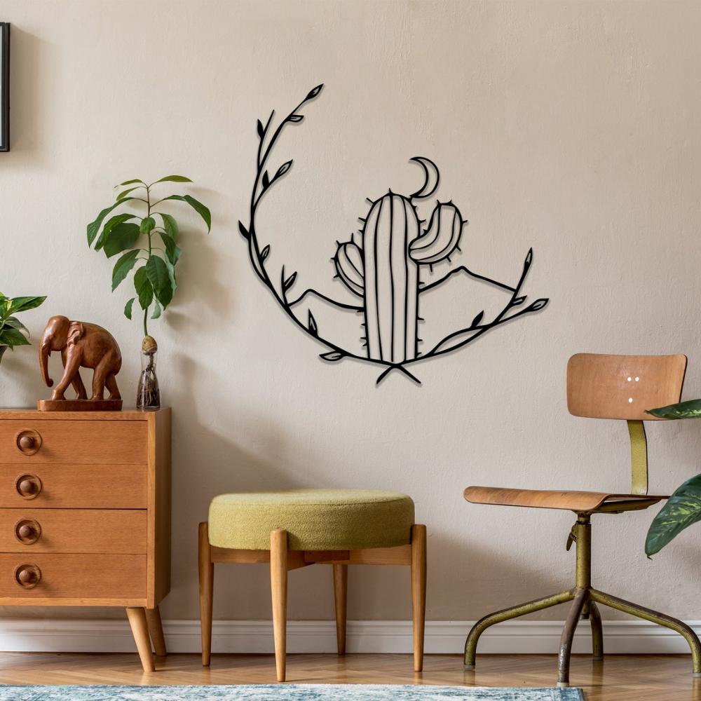 Cactus and Moon Metal Wall Decor from VITAHOME DESIGN LLC
