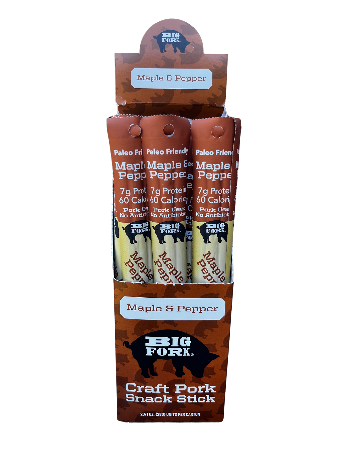 Craft Pork Snack Sticks - One Case (20 sticks) from Big Fork Brands