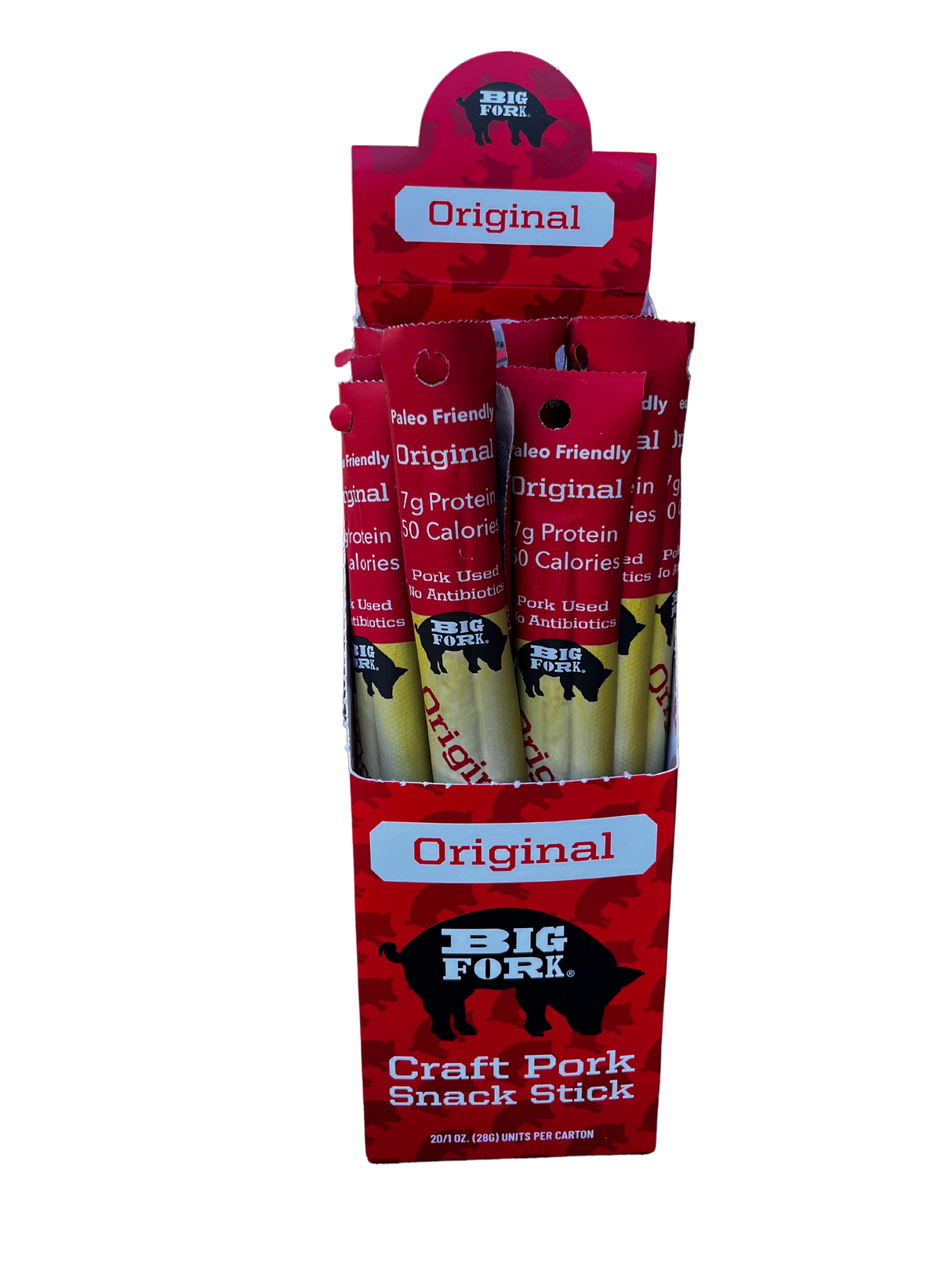 Craft Pork Snack Sticks - One Case (20 sticks) from Big Fork Brands