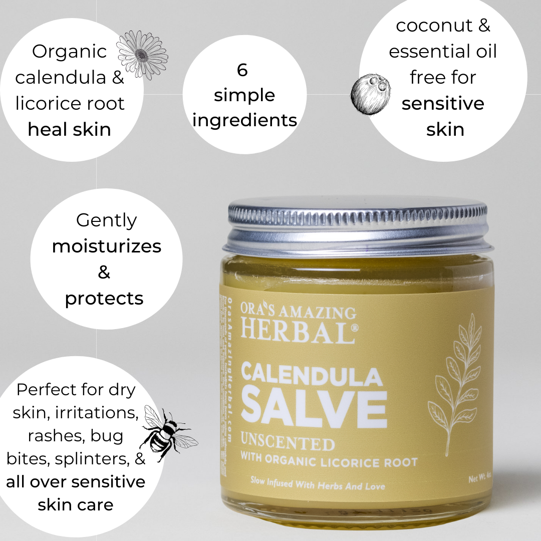 Calendula Salve, Coconut Free Salve with Licorice Root from Ora's Amazing Herbal