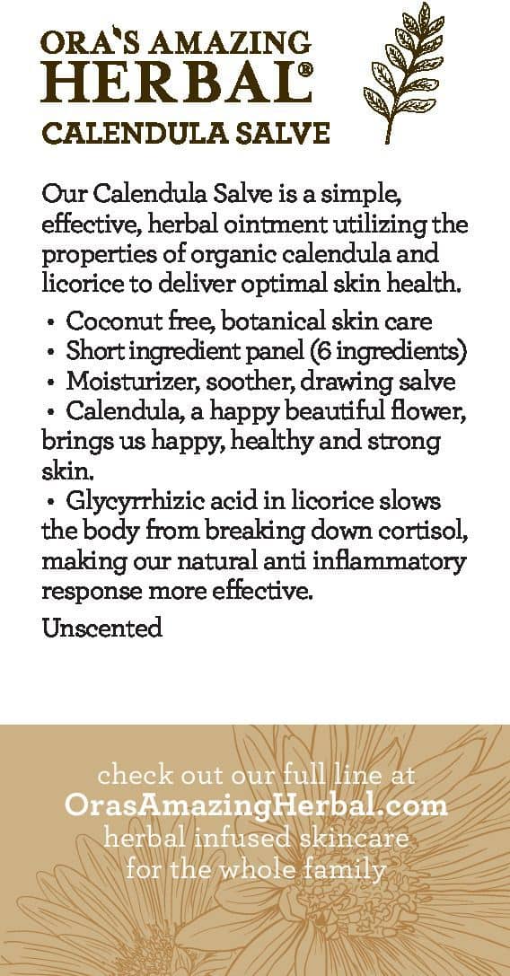 Calendula Salve, Coconut Free Salve with Licorice Root from Ora's Amazing Herbal