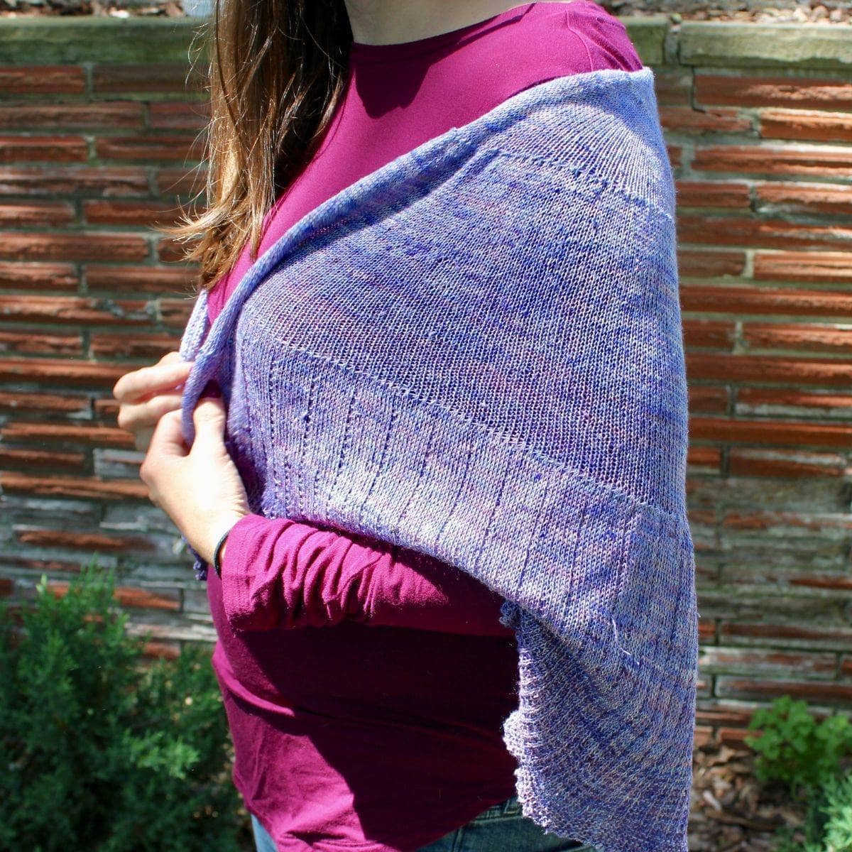 Calico Scallop Shawl Knitting Pattern from Darn Good Yarn