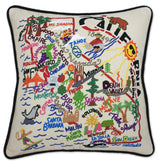 California Hand-Embroidered Pillow from Quirks!