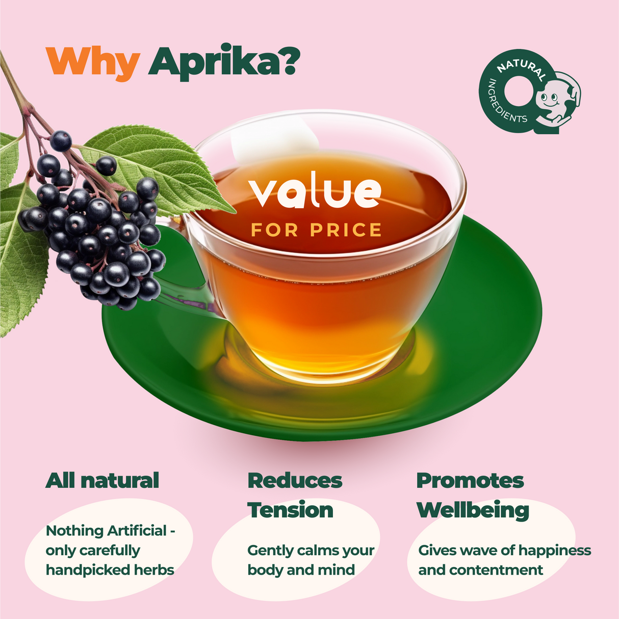 Calm and Relax Herbal Tea, 60 Bags from Aprika Life