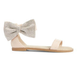 Miss Cambelle Crystal Bow Sandal in Blush Patent - Kids From Yosi Samra