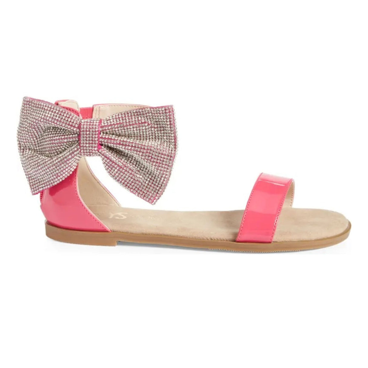 Miss Cambelle Crystal Bow Sandal in Hot Pink Patent - Kids From Yosi Samra