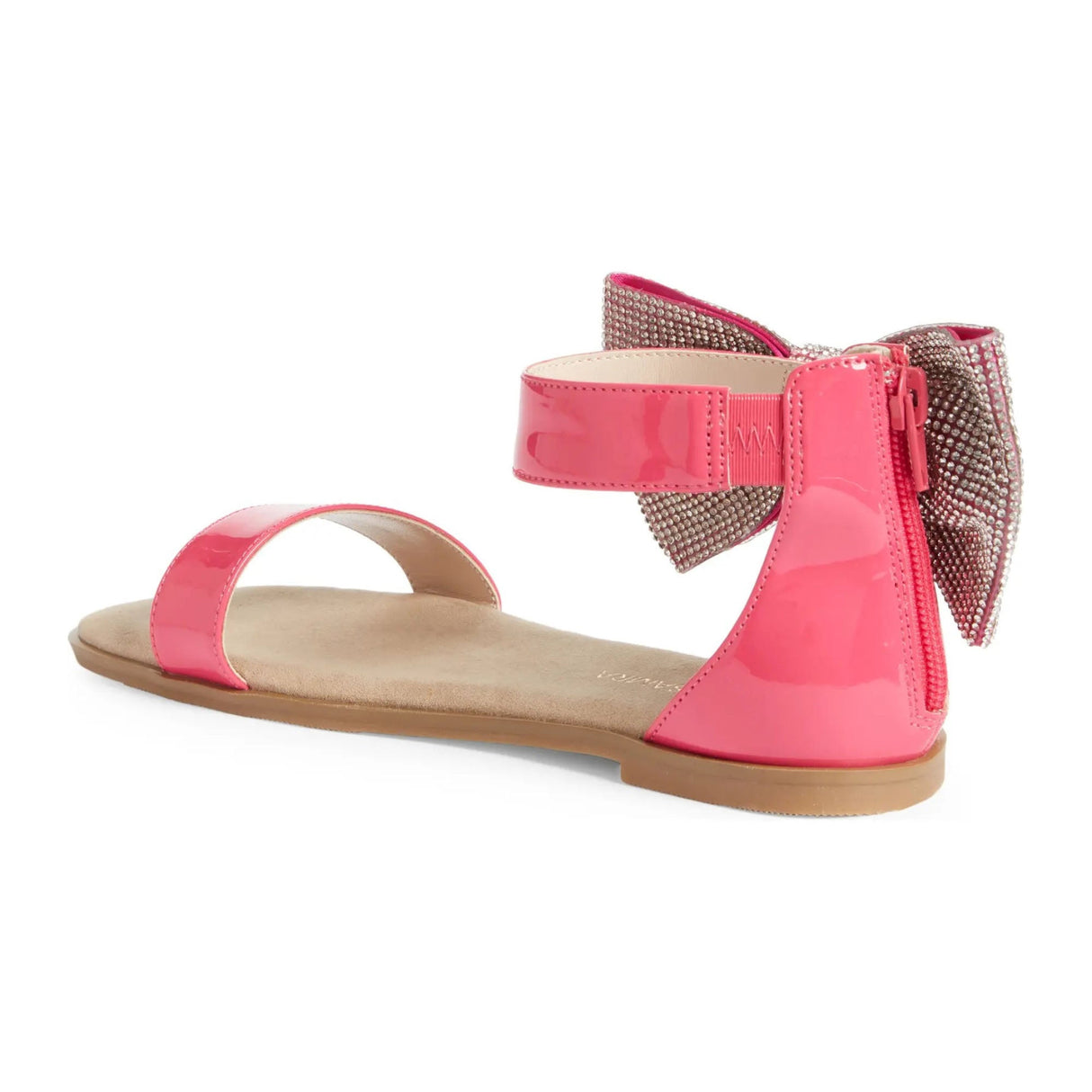 Miss Cambelle Crystal Bow Sandal in Hot Pink Patent - Kids From Yosi Samra