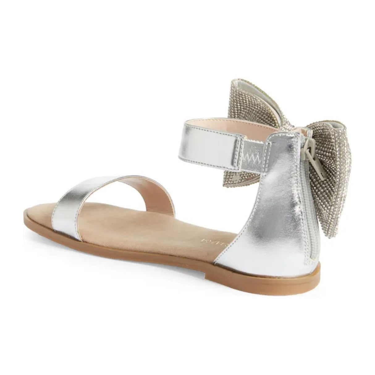 Miss Cambelle Crystal Bow Sandal in Silver - Kids from Yosi Samra
