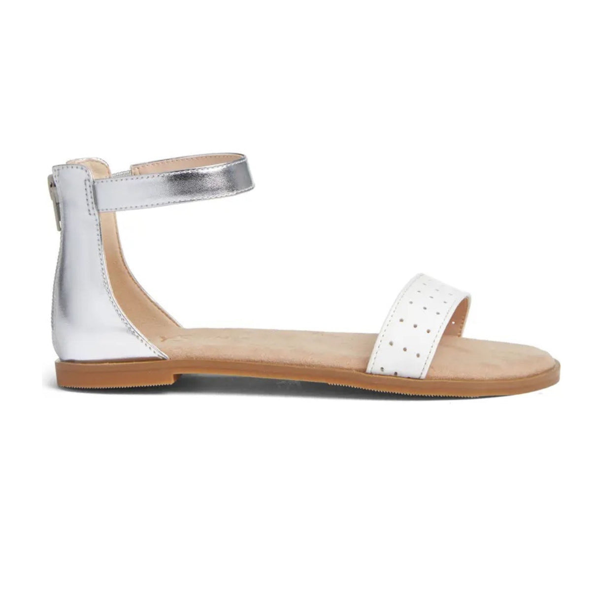 Miss Cambelle Sandal in White & Silver - Kids From Yosi Samra