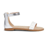 Miss Cambelle Sandal in White & Silver - Kids From Yosi Samra