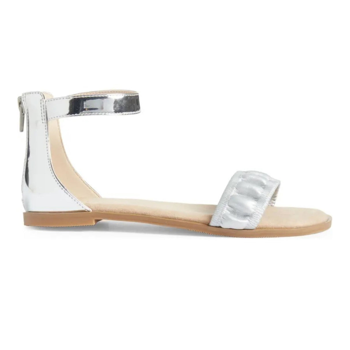 Miss Cambelle Ruffle Sandal in Silver - Kids From Yosi Samra