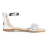 Miss Cambelle Ruffle Sandal in Silver - Kids From Yosi Samra