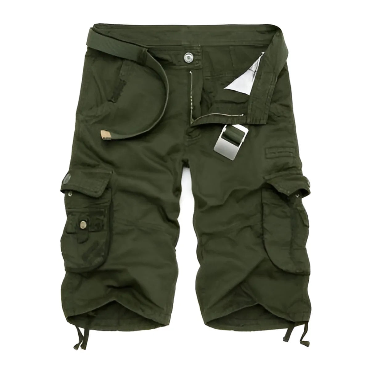 Military Camouflage Denim Cargo Shorts Strap from Kawaii Stop