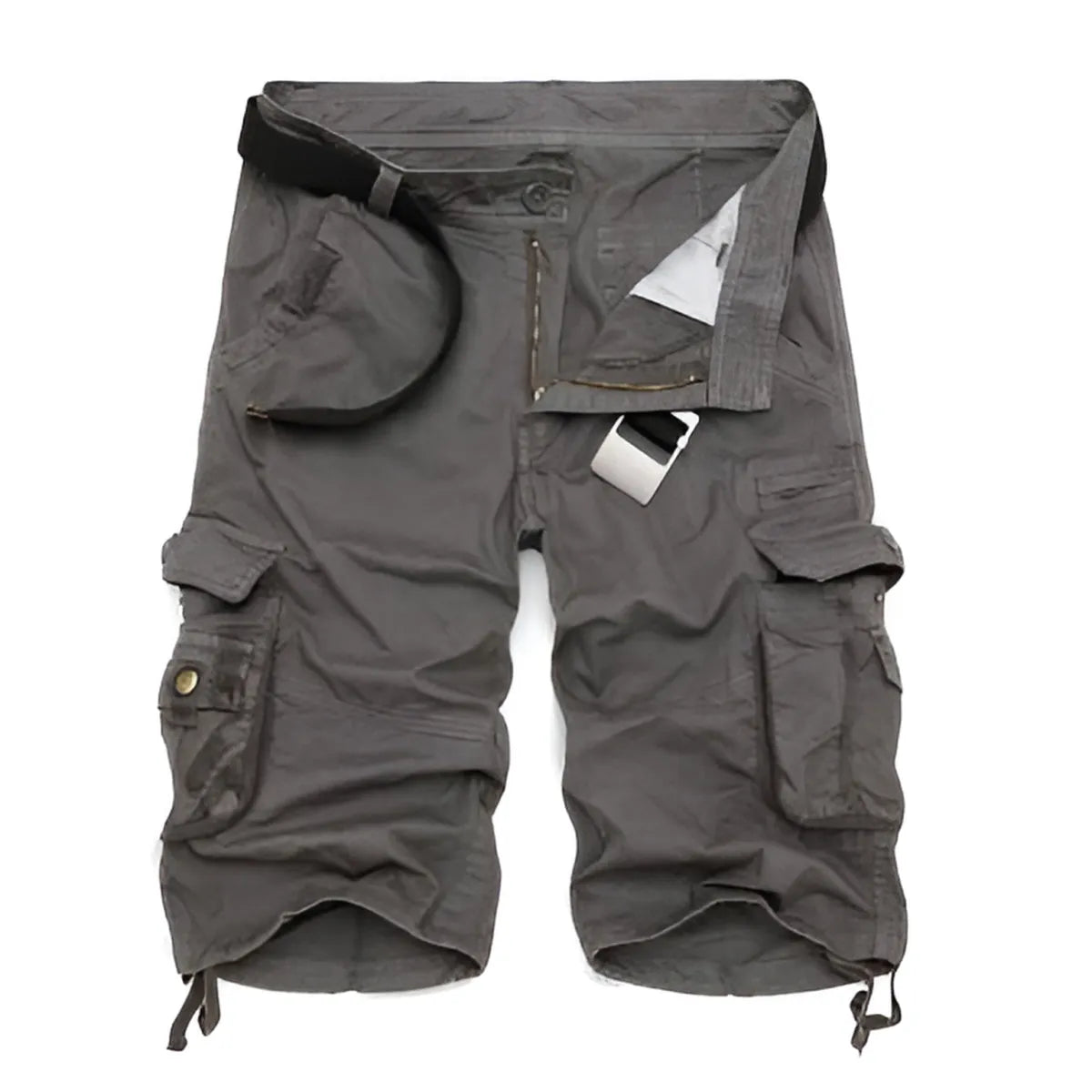 Military Camouflage Denim Cargo Shorts Strap from Kawaii Stop